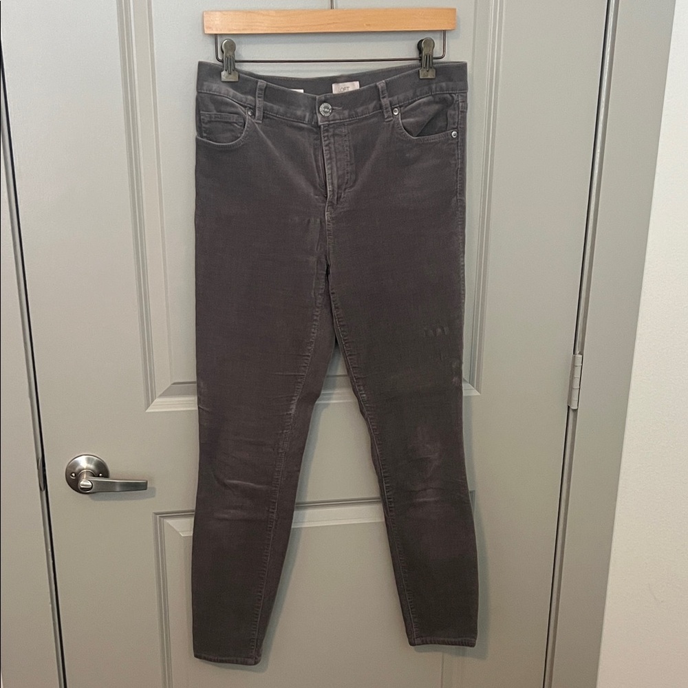LOFT Women's Gray Corduroy Skinny Jeans